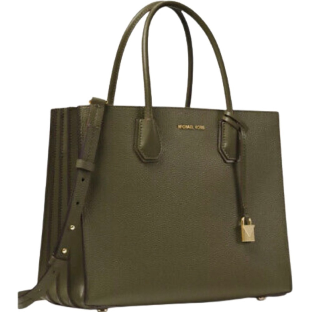 Michael Kors Mercer LARGE Accordion Olive Tote Handbag Shoulder Bag BRAND NEW - Picture 4 of 6